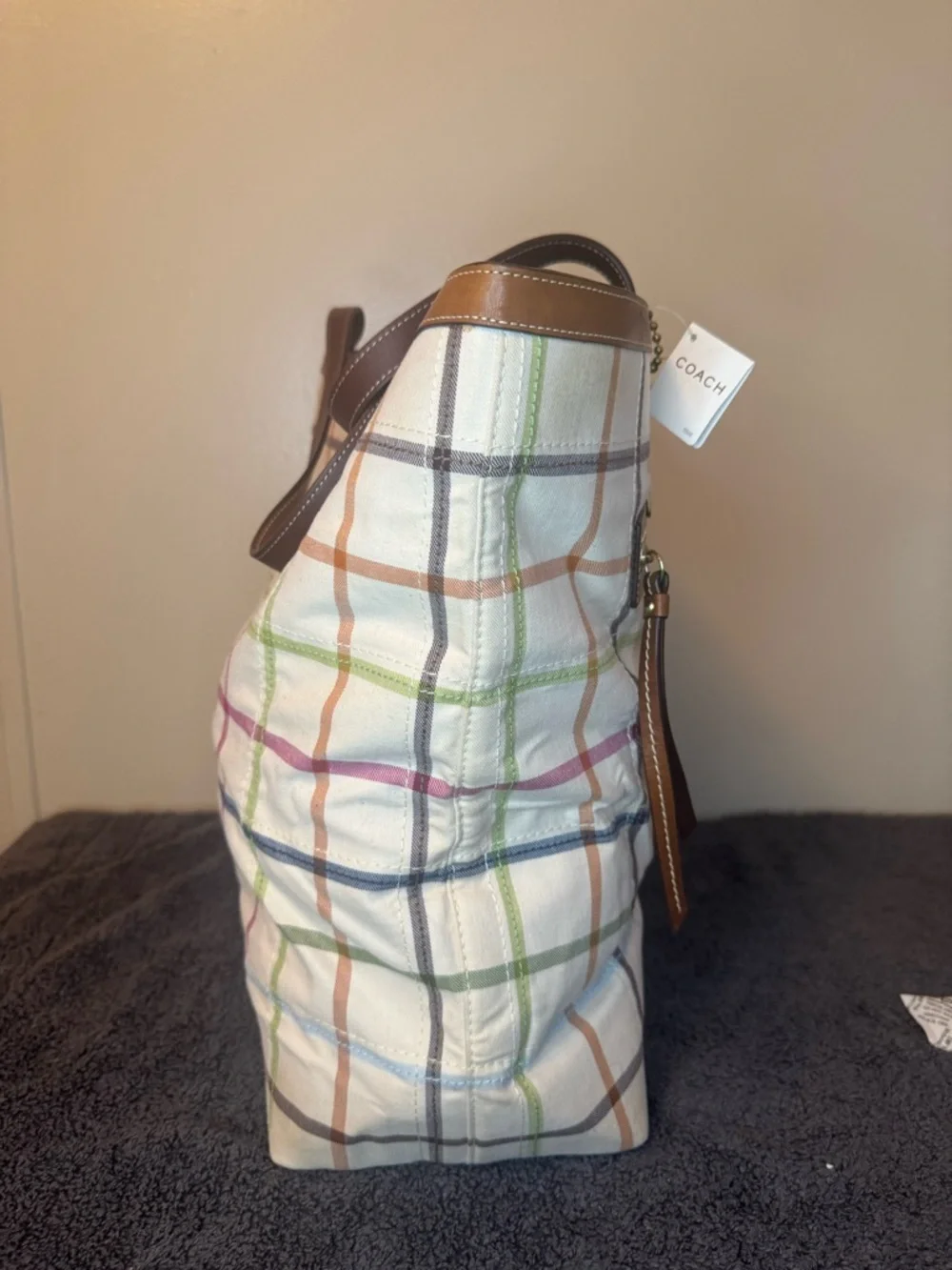 COACH Peyton Tattersall Weekender Tote Bag - Picture 5 of 13